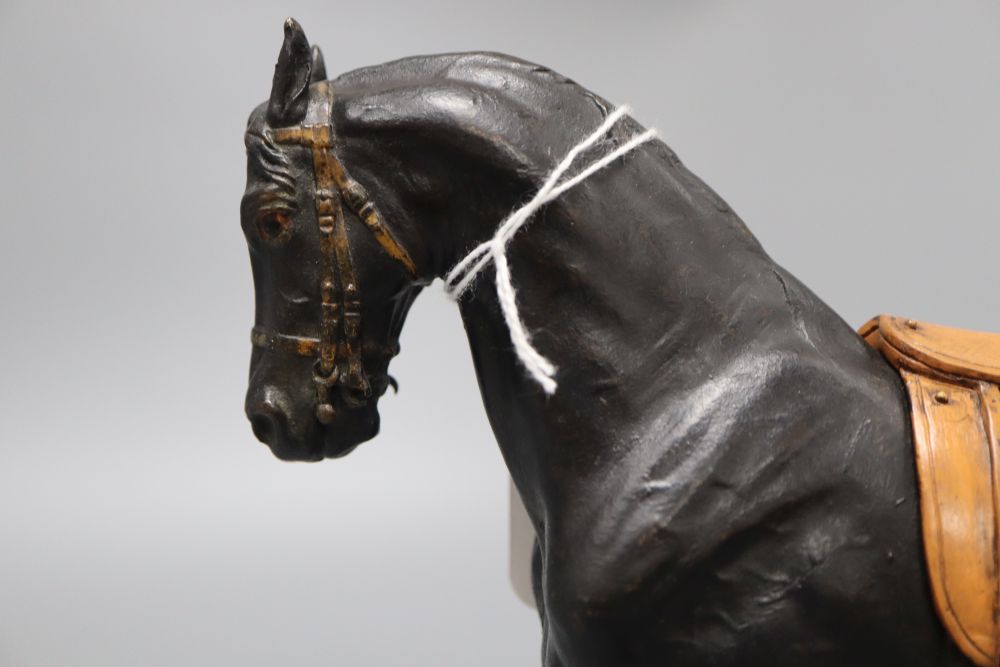 A cold painted bronze horse, height 18.5cm